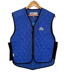 Hyperkewl Evaporative‎ Cooling Sport Vest Blue Black NEW Large TechNiche Zip Up